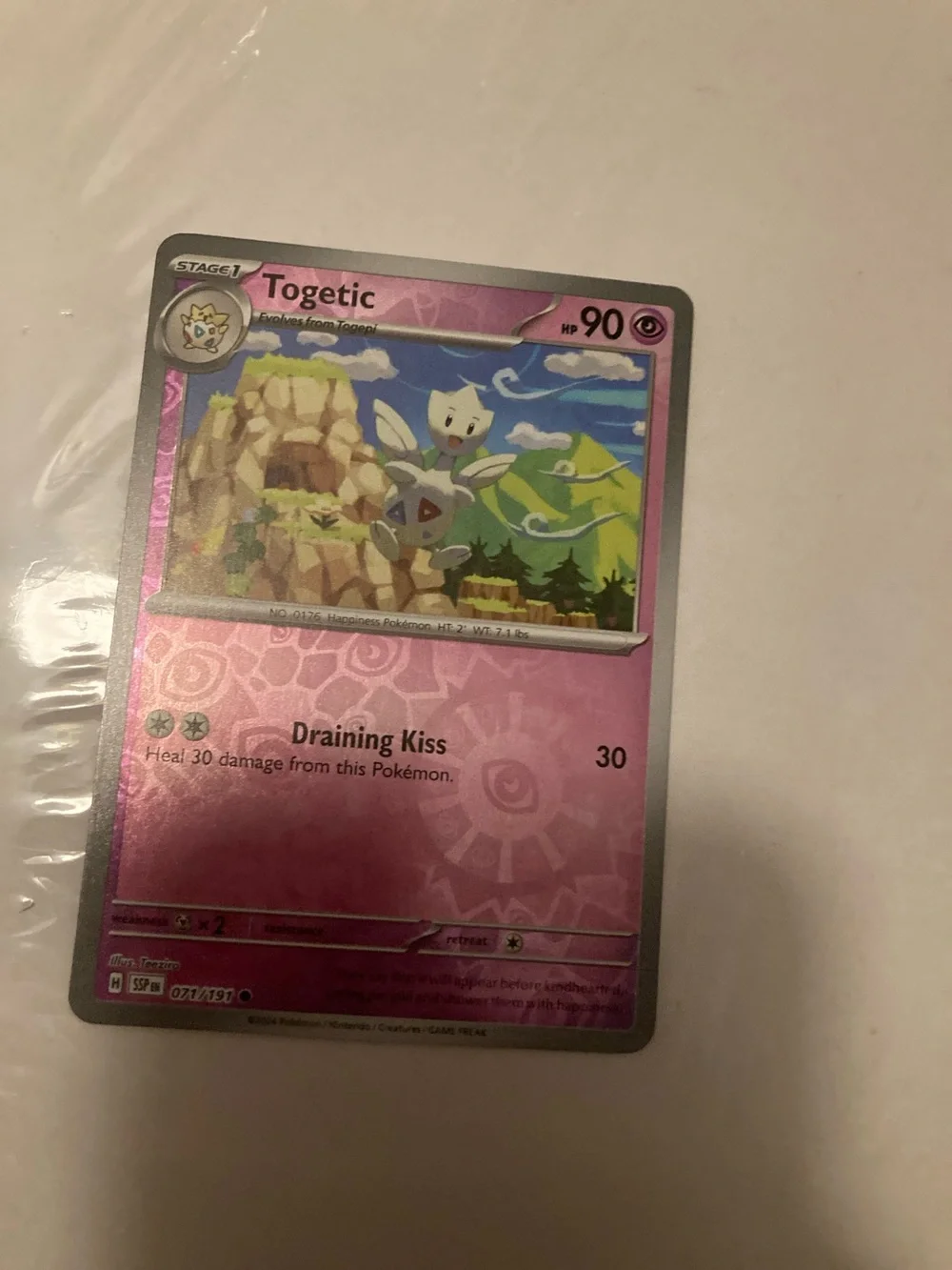 Pokemon Togetic Pink Holo Trading Card